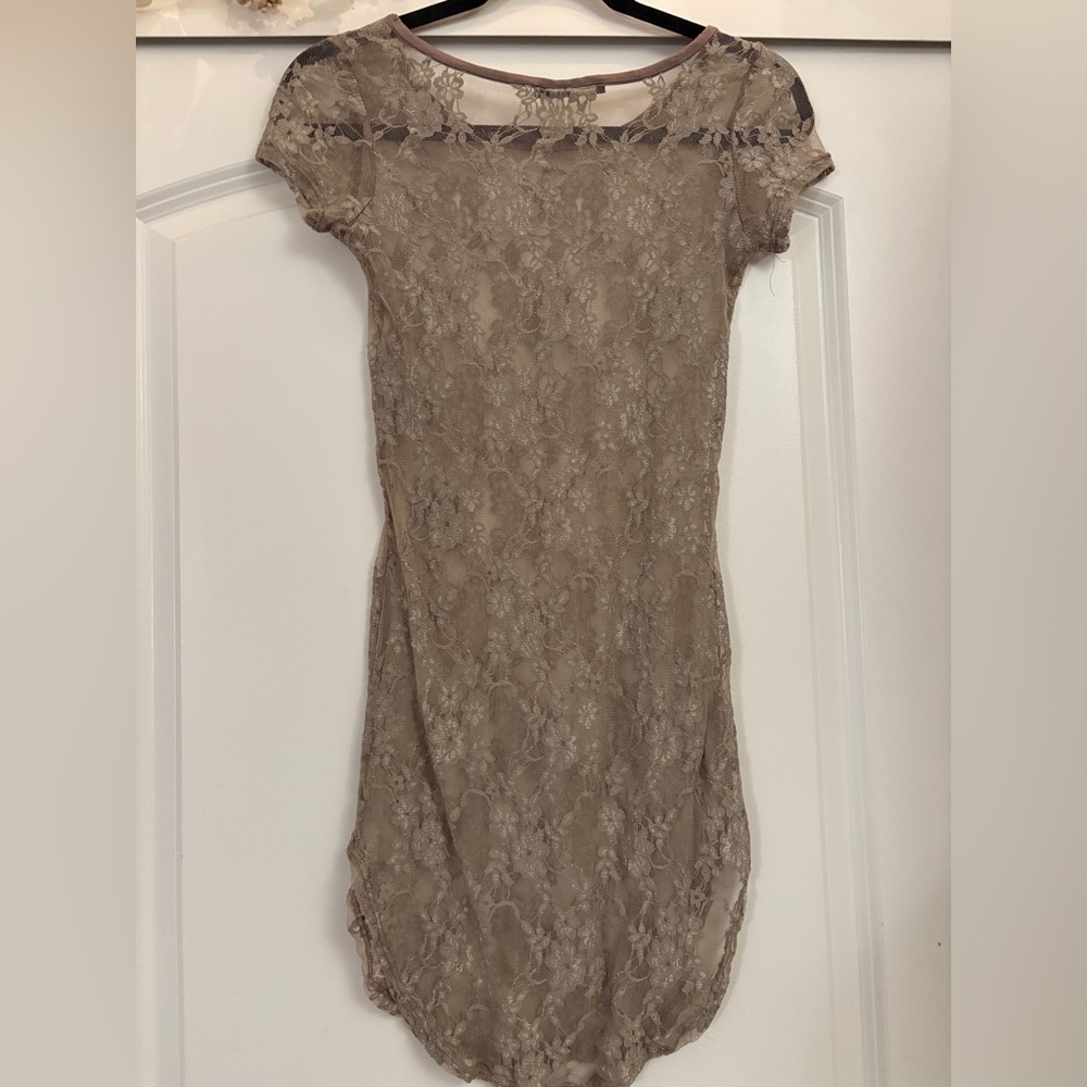Sheer lace mini dress